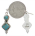 Turquoise Inlay And Silver Post Dangle Earrings FX31044